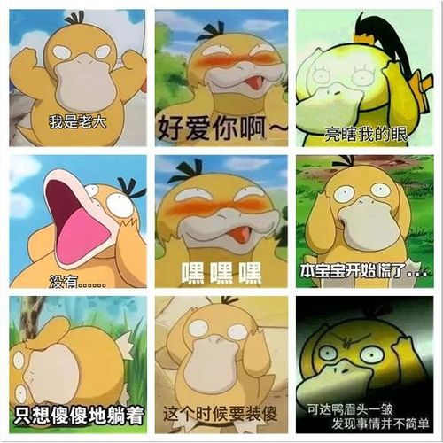 可达鸭神奇宝贝搞笑聊天呆萌可爱斗图表情包165张