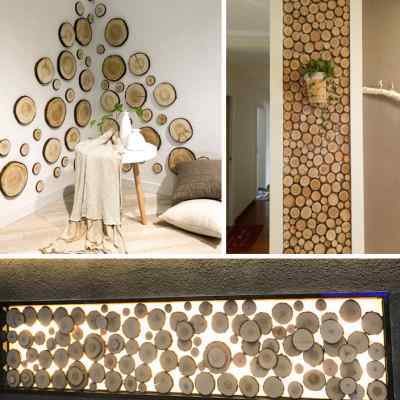 木头木片diy圆木片块木桩客厅店面酒吧装饰壁饰墙饰电视背景墙.