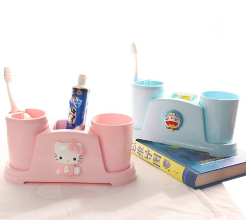 hellokitty牙刷座塑料创意牙缸牙刷牙膏牙刷架卫浴洗漱收纳架包邮
