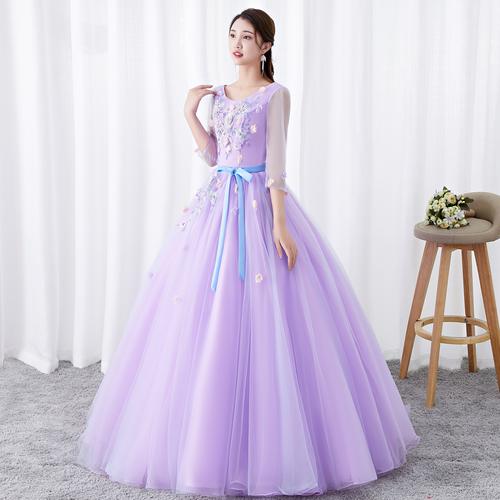 2020新款艺考声乐美声礼服女显瘦年会独唱演出服蓬蓬