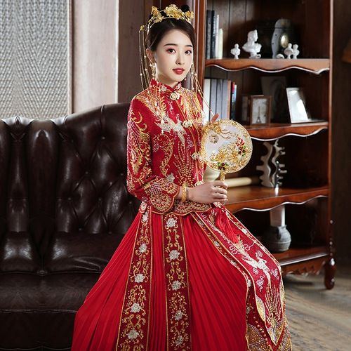 龙凤2020秀显衣秀修身结婚秀中式服烫新娘禾瘦禾服服