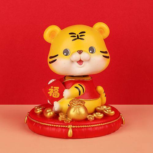 心有萌虎摆件 虎年创意家居饰品客厅可爱汽车内装饰新年生肖虎小礼品