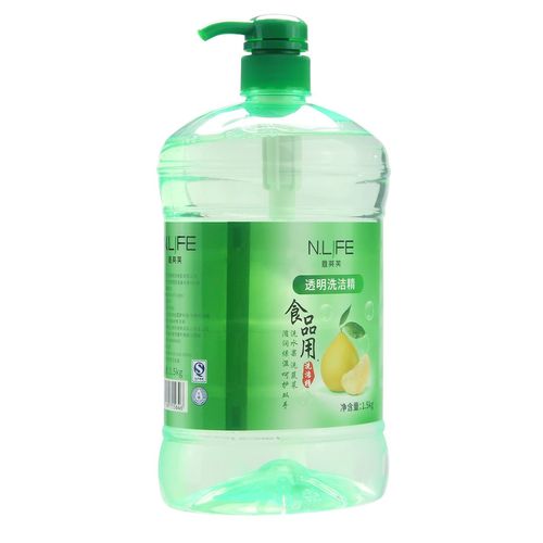 恩莱芙透明装洗洁精1.5kg *2两瓶装食品用洗洁精滋润保湿