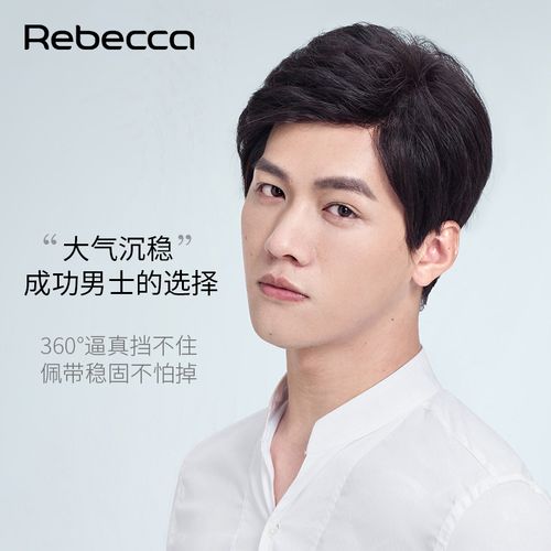 瑞贝卡假发男士短直发全真人发全手织商务成熟风韩版帅气时尚头套