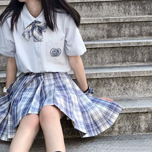 制服jk格裙学生少女套装 2021夏冰依琳学院风日系百褶裙短裙半身裙女