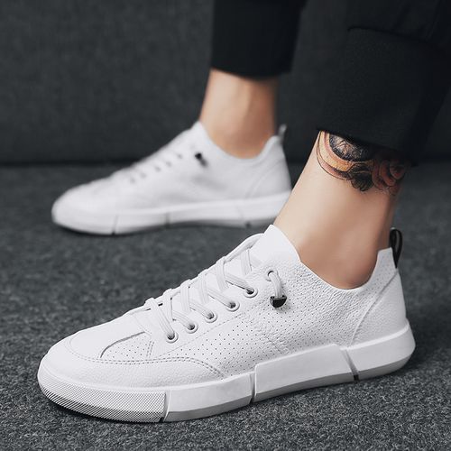 登梵蒂文艺小白鞋男鞋子夏季潮鞋韩版潮流英伦白鞋百搭休闲板鞋男生