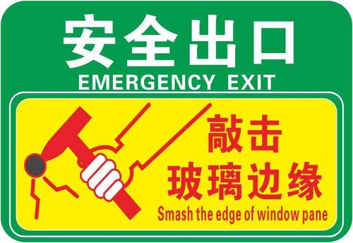 公共汽车应急出口安全锤公交大巴安全锤使用方法透明贴提示标识