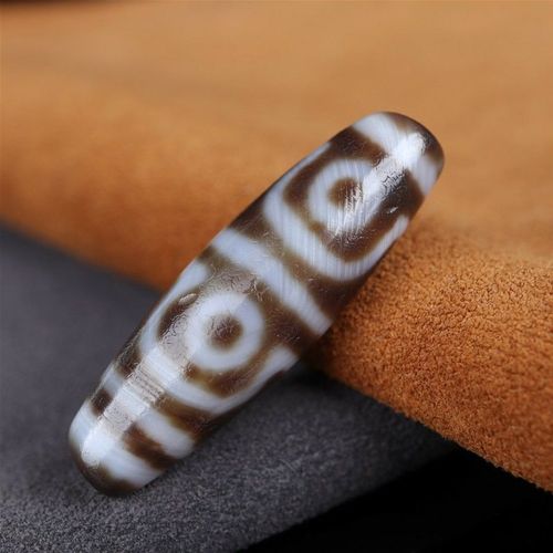 【清代珍品】老西藏工艺满风化纹油润包浆四眼天珠锁骨珠吊坠藏式