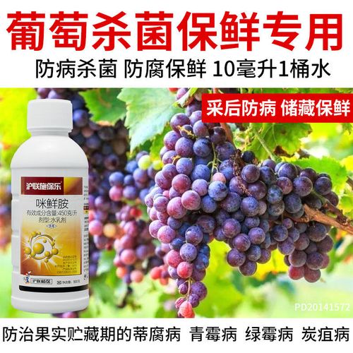 葡萄保鲜剂防腐剂专用药咪鲜胺炭疽病黑斑病防烂防蔫农药杀菌剂
