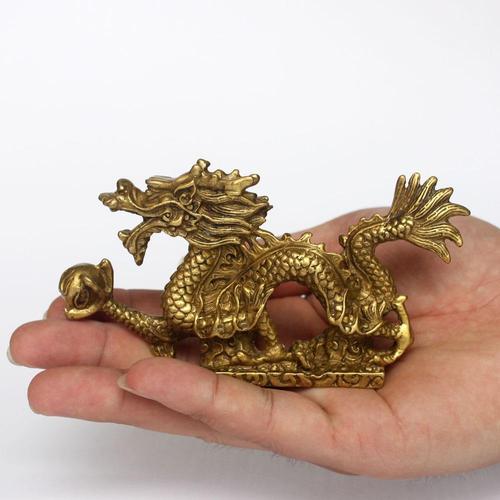 铜龙摆件黄铜龙纯铜汉龙飞龙青龙铜生肖龙镇宅辟邪居家风水工艺品