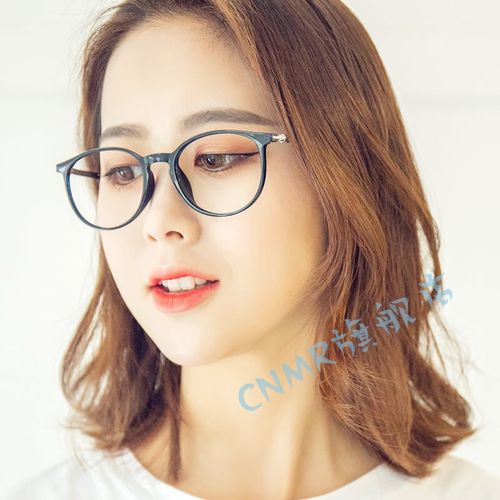 cnmr眼镜女中学生大学圆框有度数配学生圆脸大脸300度韩版潮复古 亮