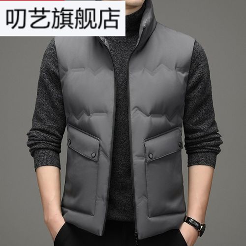 比音黑色勒芬雅戈黑色尔冬季新款羽绒马甲男士外穿时尚休闲保暖背心