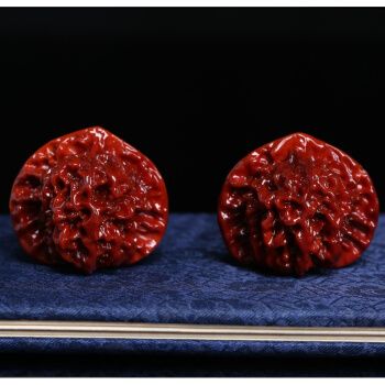 檀源祥机刷包浆天然文玩核桃官帽狮子头手把件鸡心玉化男士 48mm