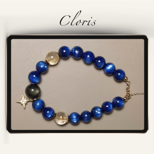 cloris美学 梵高星夜蓝晶石手链 独家设计 金发晶金曜石高级水晶