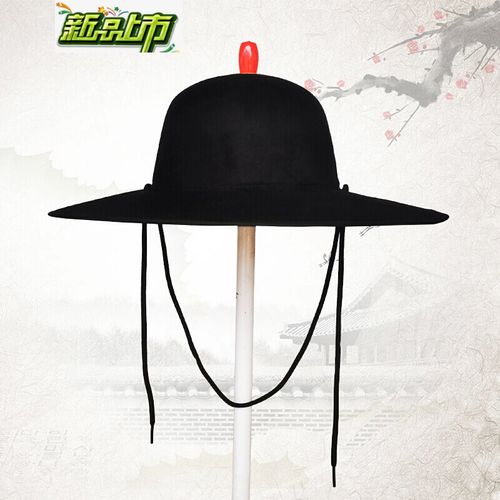 明朝古装帽子飞鱼服锦衣卫帽子古代黑色大圆帽明制汉服帽子男2020