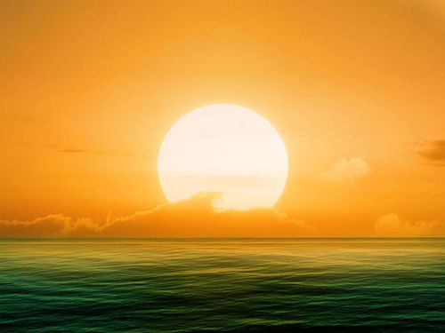太阳大海日出油画背景帆布摄影背景布影楼写真拍摄无缝背景7644