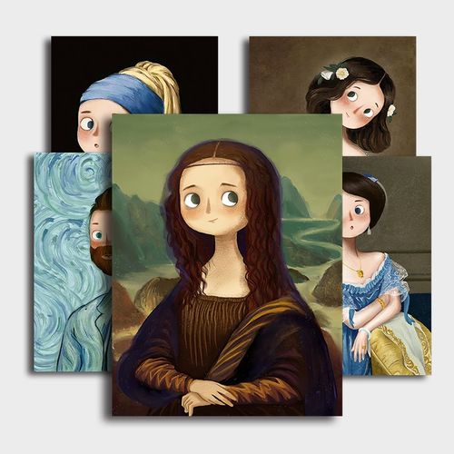 史历克 数字油画diy卡通人物q版世界名画手工填色减压