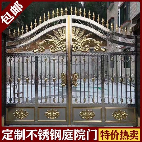 开门不锈钢庭院门花园门自建房围墙院子铝艺大门 304不锈钢特价款式a