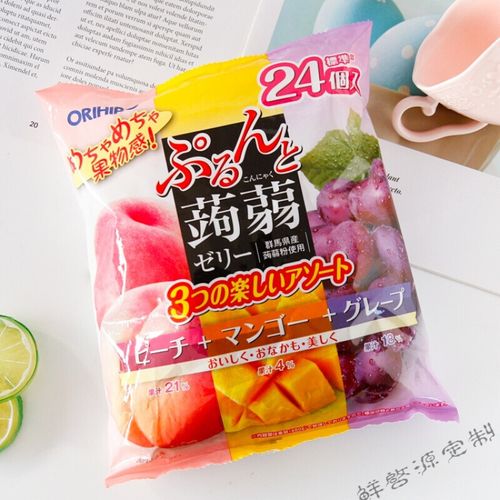 日本orihiro立喜乐可吸蒟蒻果汁果冻 高纤水果果汁布丁 零食 蜜桃芒果