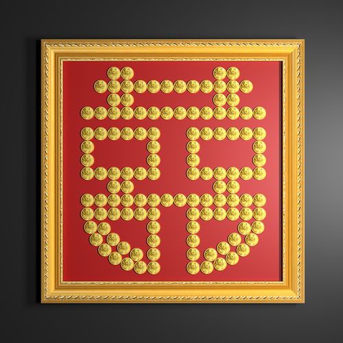 百喜图十字绣喜字硬币相框结婚礼物送新人创意闺蜜框5角五毛钱手工diy