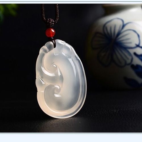 天然冰种玉髓如意吊坠女玉石项链挂件玛瑙玉吊坠七夕情人节礼物
