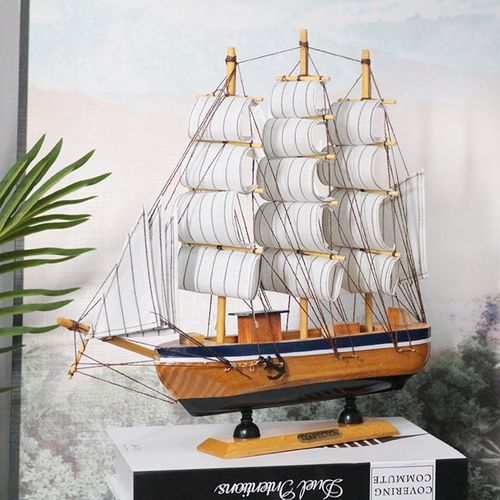 一帆风顺帆船模型摆件 实木纯手工仿真工艺船节日礼物 量大可定制