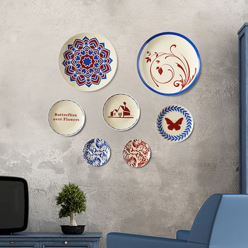 简约现代北欧墙面墙上装饰陶瓷挂盘挂件客厅咖啡厅创意壁饰墙饰盘