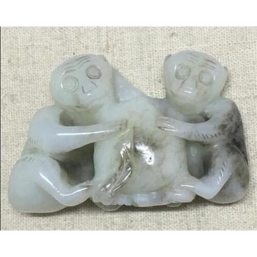 玉猴-古玉老玉玉器古玩古董古玉红山文化商周吊坠辽金明清