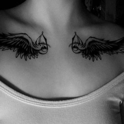 翅膀纹身贴锁骨纹身贴防水持久纹身贴纸个性纹身贴