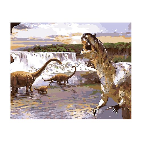 万造数字油画 成人休闲减压自己手绘涂色diy数字油画动物恐龙系列创意