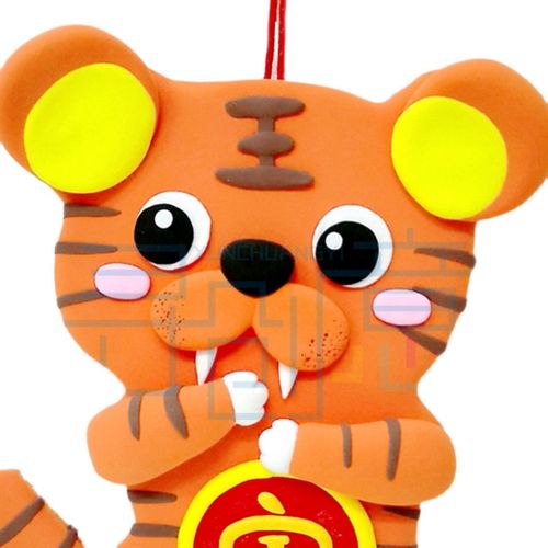 【生肖虎】2022虎年挂件超轻粘土白胚diy创意手工材料包成品特价