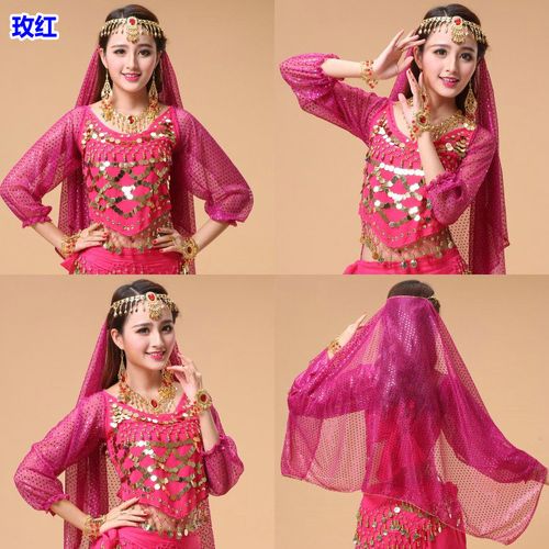 肚皮舞服装新疆舞民族舞新疆舞印度舞蹈表演出长袖雪纺女上衣s660