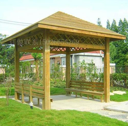定做防腐木凉亭/庭院凉亭/户外凉亭/公园凉亭/实木亭子/四角亭