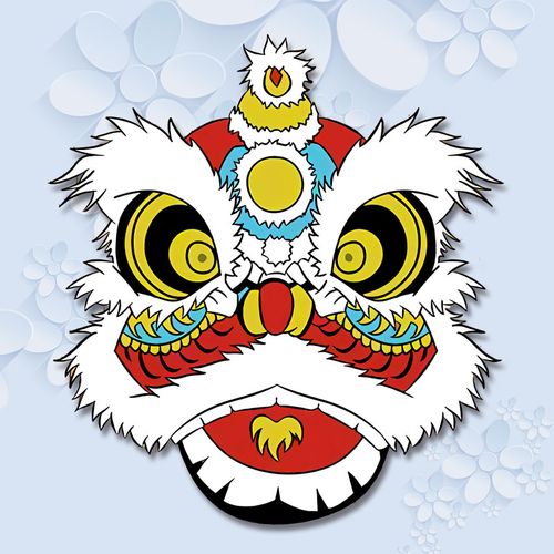 烫画贴2021新款卡通漫画舞狮头热转印t恤卫衣服装饰贴耐水洗