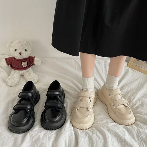 网红韩国ulzzang鞋子女潮魔术贴运动鞋2022春秋大头面包鞋老爹鞋