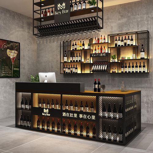 loft美式工业风酒吧铁艺收银台餐厅复古转角前台咖啡厅奶茶店吧台