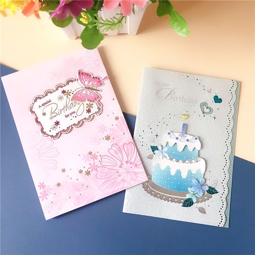 台湾生日贺卡25k商务祝福蛋糕卡片创意日韩风送朋友唯美书写手工