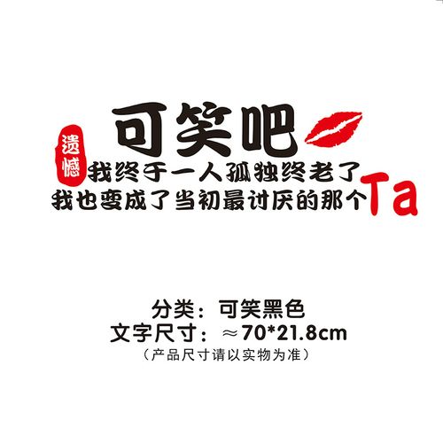 迈多多 可笑吧车贴我终于一人孤独终老了网红个性车门