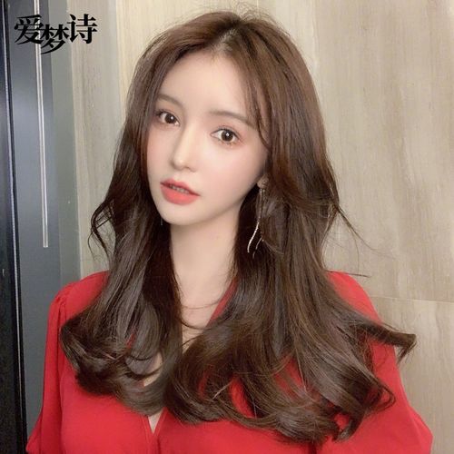 莫丽斯八字刘海假发女中长卷发真发自然全头发套式网