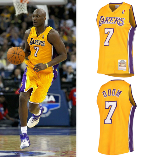 酷动城正品奥多姆洛杉矶湖人mn复古09-10主场热帖sw球迷版球衣