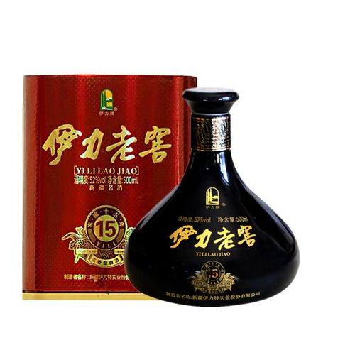伊力老窖十五年  黑坛15年窖藏52度500ml新疆伊犁浓香型纯粮白酒 十五