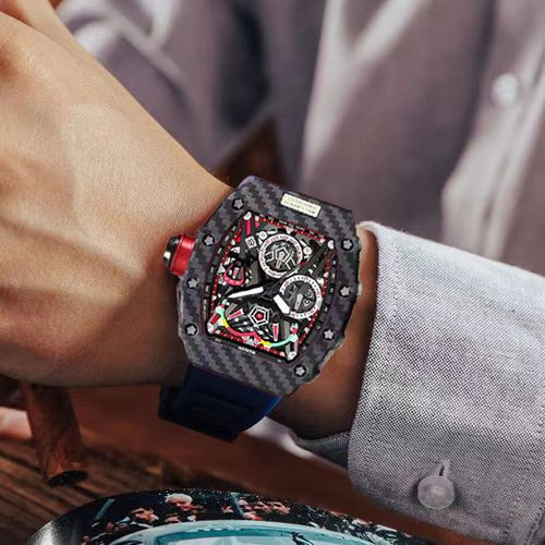 2021理查德米勒石英手表男十大品牌酒桶型镂空大表盘女情侣表大牌