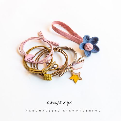 韩国头绳女儿童可爱扎头发小皮筋头饰简约花朵发圈不