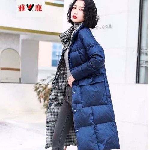 (优选品质)雅鹿羽绒服女抗寒保暖白鸭绒羽绒服2021年新款双面穿长款