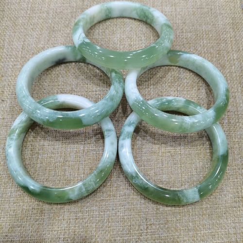 天然岫玉青提奶盖手镯 岫玉甲翠半翠半肉 精品女士手镯送礼佳品