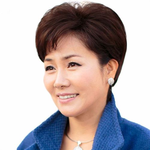 全真发假发套女短发妈妈中老年全头套真人发丝短卷发圆脸假头发型