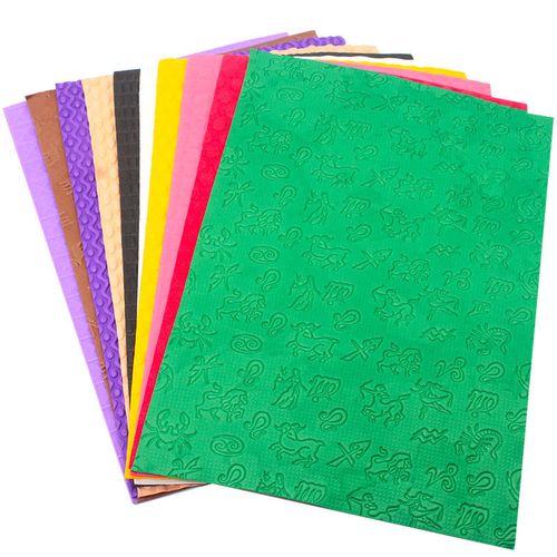 a4彩色海绵纸花纹凹凸图形泡沫橡塑纸 学生幼儿园手工创意diy材料