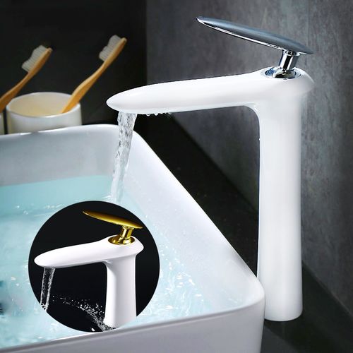 现代简约水龙头冷热北欧黑色白色时尚艺术创意台上台下面盆水龙头