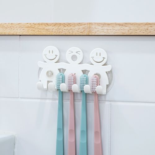 韩国进口牙刷架家用挂牙刷吸壁式吸盘置物架牙杯架放牙刷的小架子