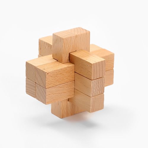 成人儿童木制九根孔明锁 9鲁班锁拆装益智玩具 榉木九根 开发智力